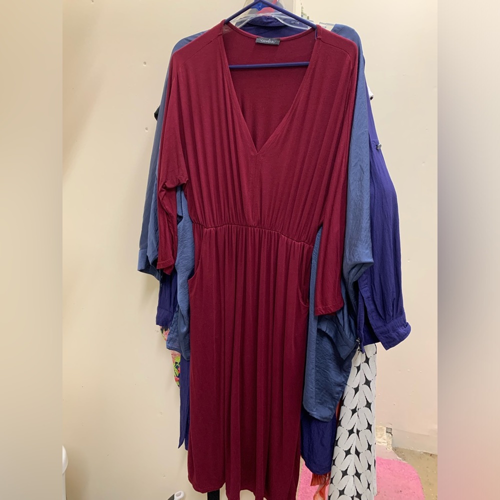 Caralase cranberry colored dress size medium